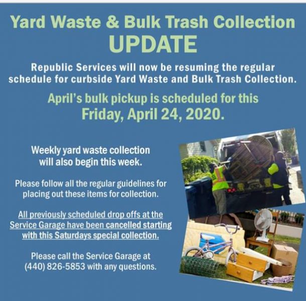 Updated Yard Waste pickup Trailhead Village